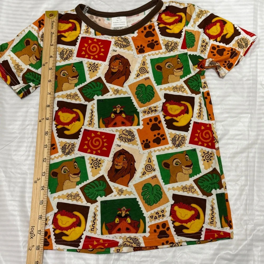 Disney Lion King Bamboo Pajama Set Kids Size 7-8T Simba Nala Shorts T-Shirt NWOT - Picture 5 of 7